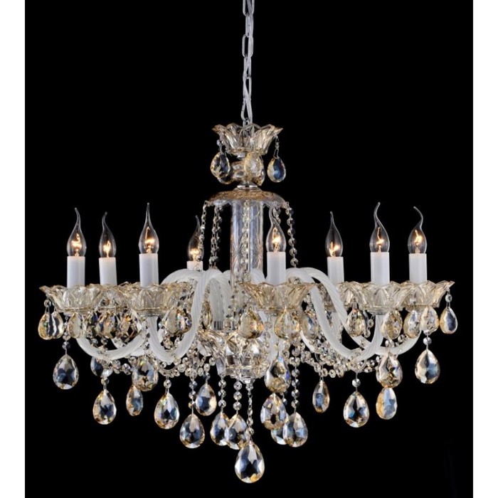 Люстра CL350181 "Одри" 8x60W E14 бел./шамп. 77x77x63 см