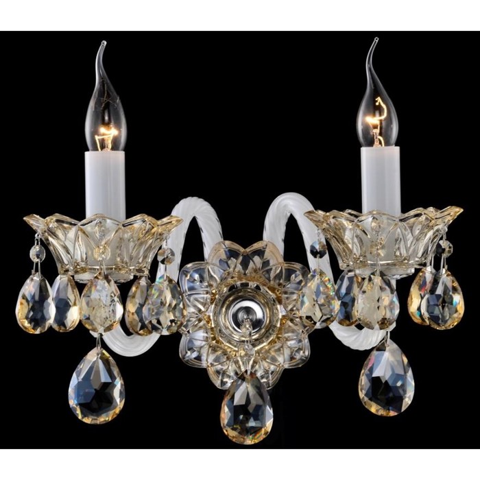 Бра CL350321 "Одри" 2x60W E14 бел./шамп. 22x28x26 см