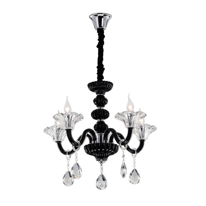 Люстра CL351153 "Ирида" 5x60W E14 черн./прозр. 58x58x70 см
