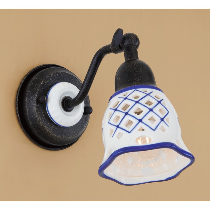 Бра "Ажур" 1x60W E14 синий 17x9,5x14 см