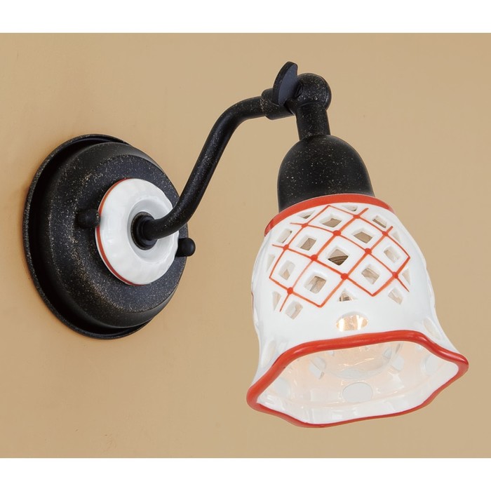 Бра "Ажур" 1x60W E14 красный 17x9,5x14 см