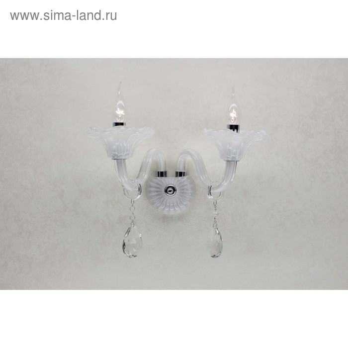 Бра «Ирида», 2x60W E14, белый 19x29,5x35,5 см цена и фото
