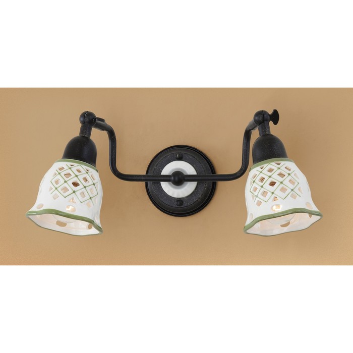 Бра "Ажур" 2x60W E14 зеленый 16x31x14 см