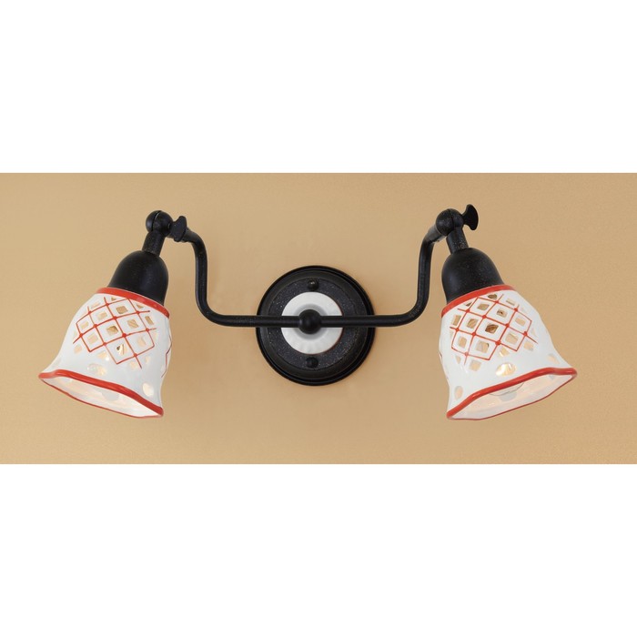 Бра "Ажур" 2x60W E14 красный 16x31x14 см