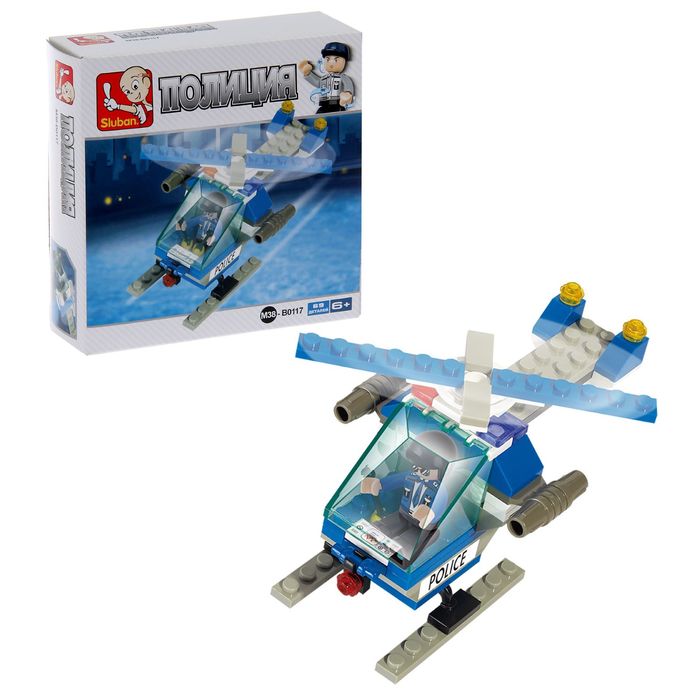 Конструктор «Полицейский вертолёт», 69 деталей