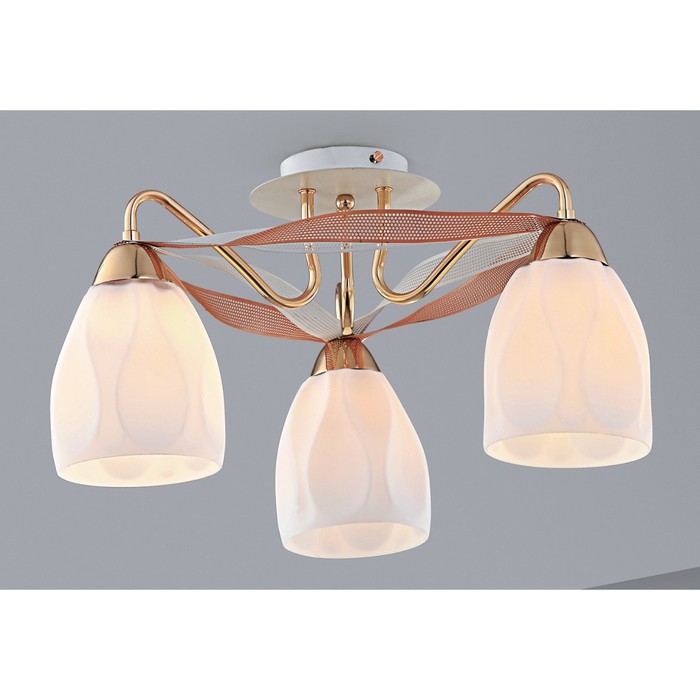 Люстра CL167131 "Формула" 3x75W E27 белый/золото 50x50x25 см