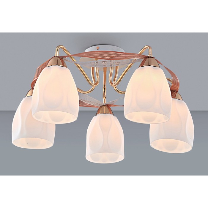 Люстра CL167151 "Формула" 5x75W E27 белый/золото 56x56x25 см