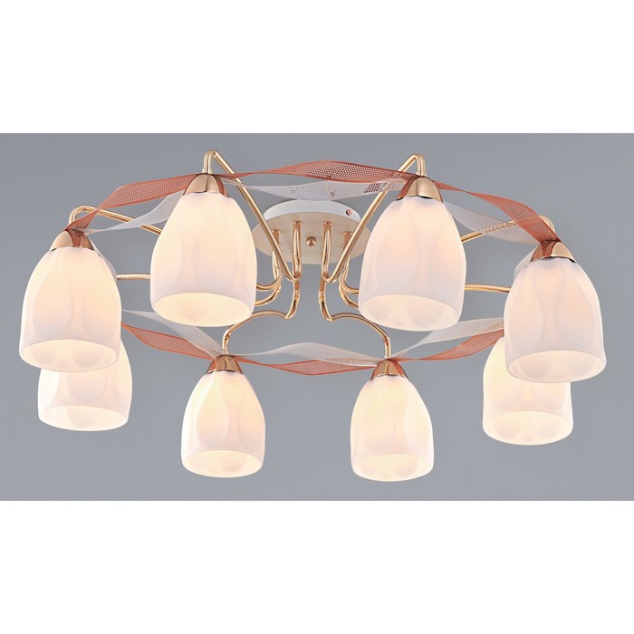 Люстра CL167181 "Формула" 8x75W E27 белый/золото 80x80x25 см