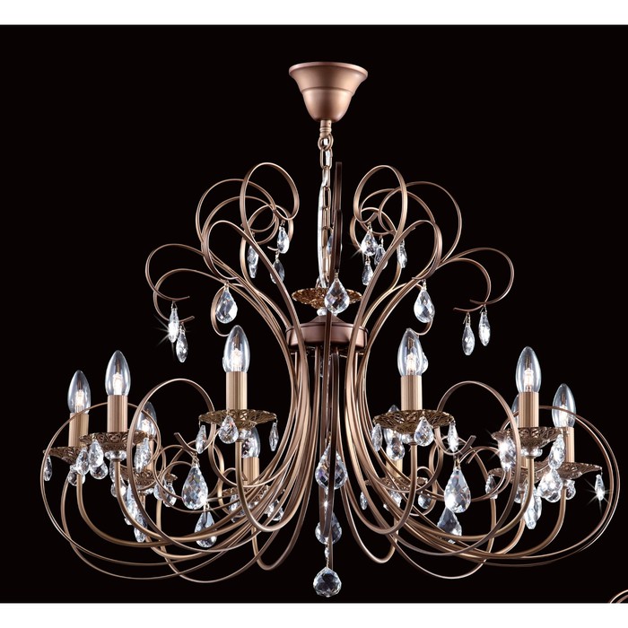 Люстра CL411101 "Марлен" 10x60W E14 кофейный 90x90x70 см