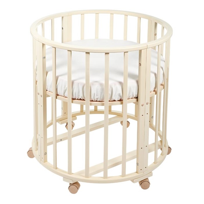 Кроватка-трансформер 6 в 1 Sweet Baby Delizia Avorio круглая/овальная без маятника, цвет слоновая кость