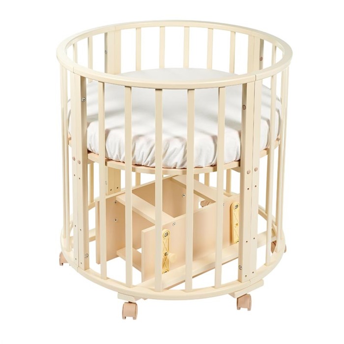 Кроватка-трансформер 6 в 1 Sweet Baby Delizia Avorio круглая/овальная с маятником цвет слоновая кость