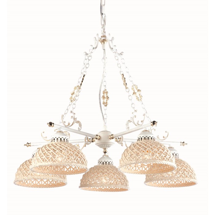 Люстра CL415151 "Трензадо" 5x75W E27 белый 68x68x65 см