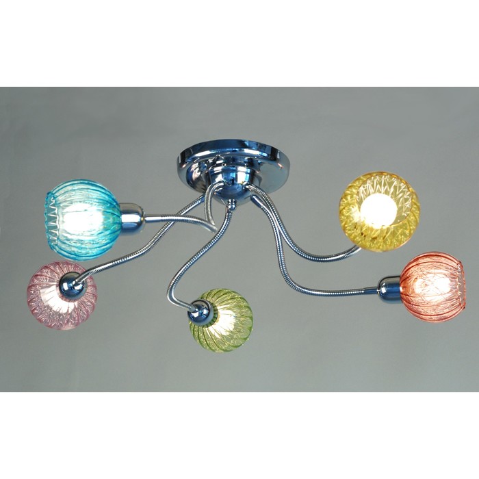 Люстра CL604151 "Попурри" 5x60W E14 серебро 50x50x32 см