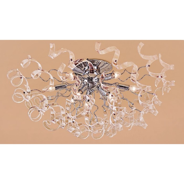 Люстра CL222190 "Рандом" 9x60W E14 хром/прозр. 86x86x34 см