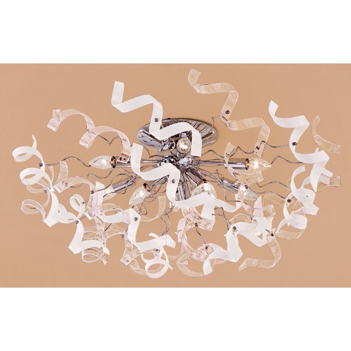 Люстра CL222191 "Рандом" 9x60W E14 хром/прозр./бел. 86x86x34 см