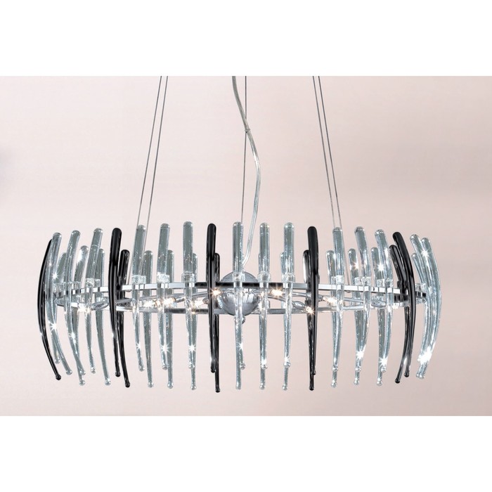 Люстра CL252102 "Арго" 10x20W G4 черн./прозр. 71x72x40 см