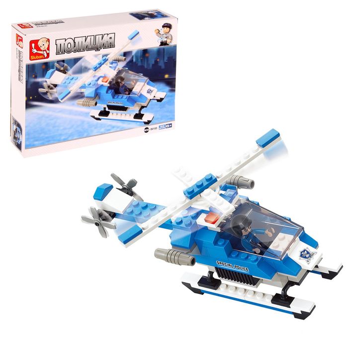 Конструктор «Полицейский вертолёт», 133 детали