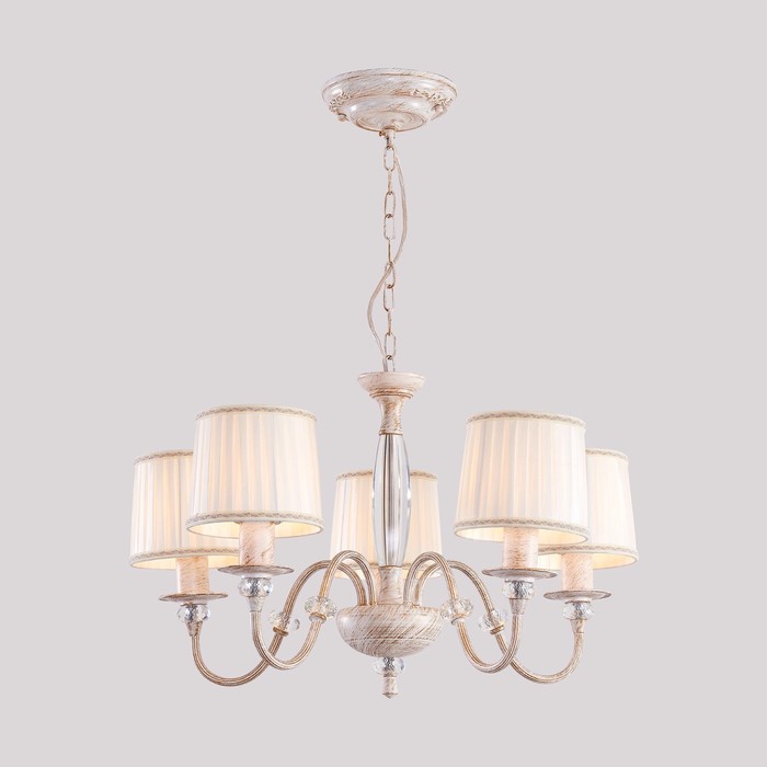 Люстра CL429151 "Дижон" 5x75W E27 бел./золото 70x70x53 см