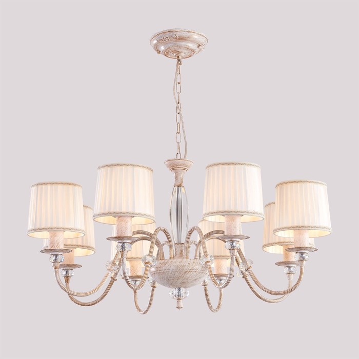 Люстра CL429181 "Дижон" 8x75W E27 бел./золото 90x90x53 см