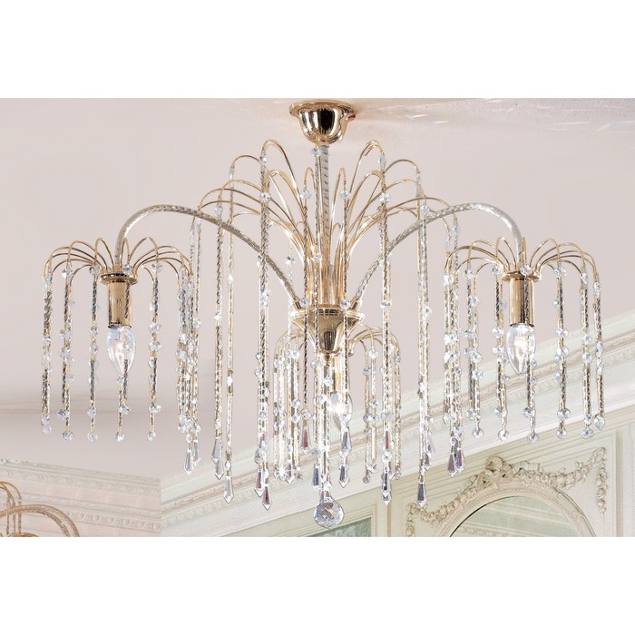 Люстра CL304231 "Опера" 6x60W E14 зол./прозр. 78,5x78,5x63 см