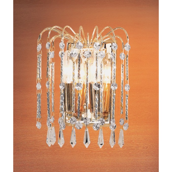 Бра CL304421 "Опера" 2x60W E14 зол./прозр. 25x20x12 см