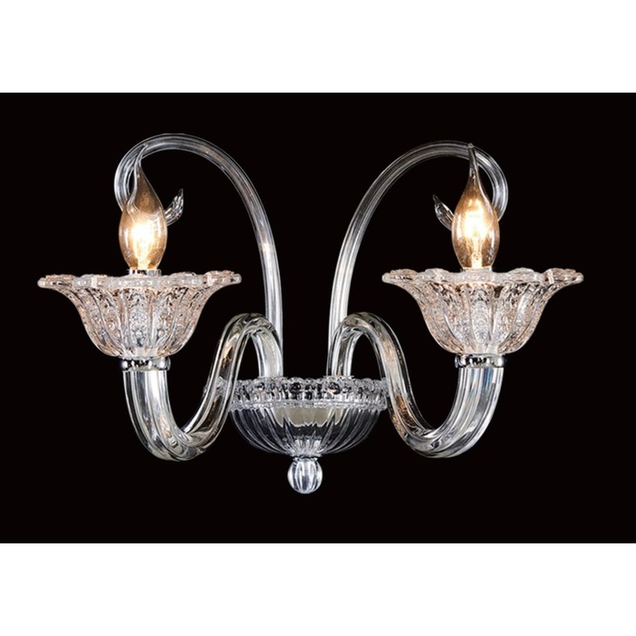 Бра CL435321 "Фрейя" 2x60W E14 прозрачный 26x38x25 см