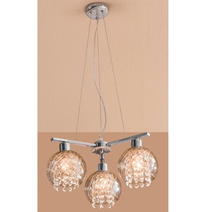 Люстра CL317131 "Бейт" 3x60W E27 хром/дымч. 48x48x30 см