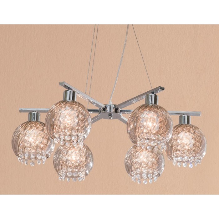 Люстра CL317161 "Бейт" 6x60W E27 хром/дымч. 68x68x30 см