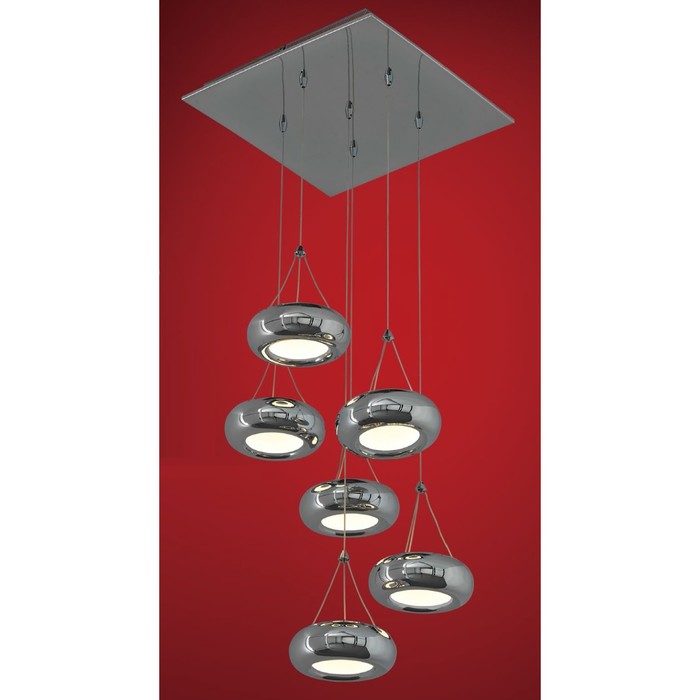 Люстра подвес "Орбита" 36x1W LED 3000K хром 40x40x30 см