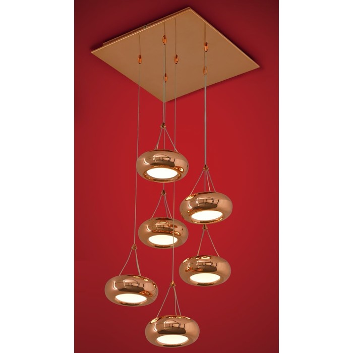 Люстра подвес "Орбита" 36x1W LED 3000K медь 40x40x30 см