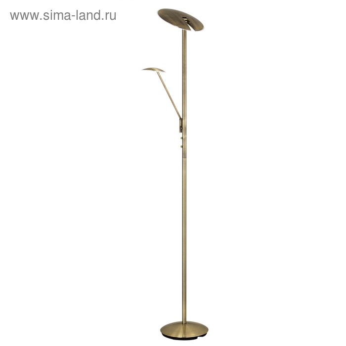 Торшер CL802003 «Дискус», 1x18W/1x5W LED 3000K стар.бронза 41,5x28x180 см