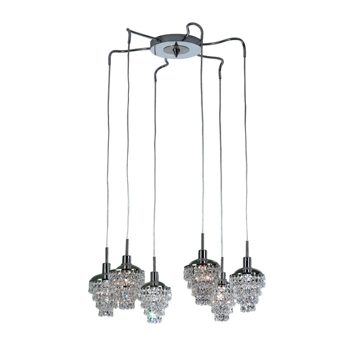 Люстра подвес "Контур" 6x60W E14 хром/прозр. 65x65x40 см