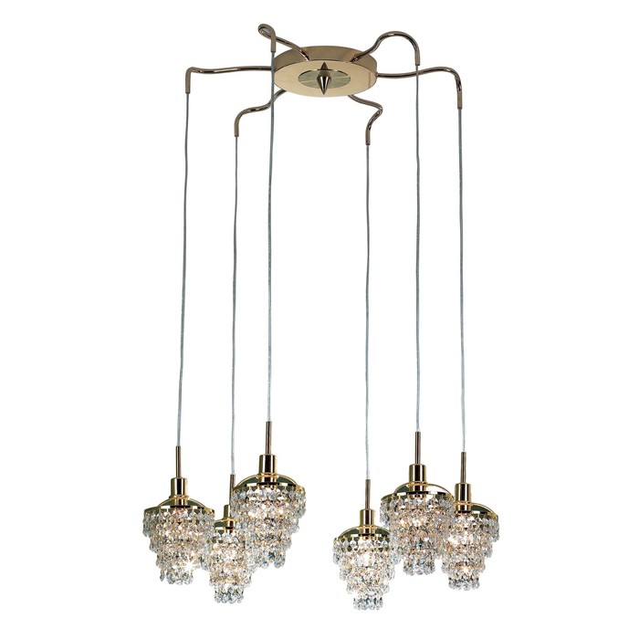 Люстра подвес "Контур" 6x60W E14 зол./прозр. 65x65x40 см