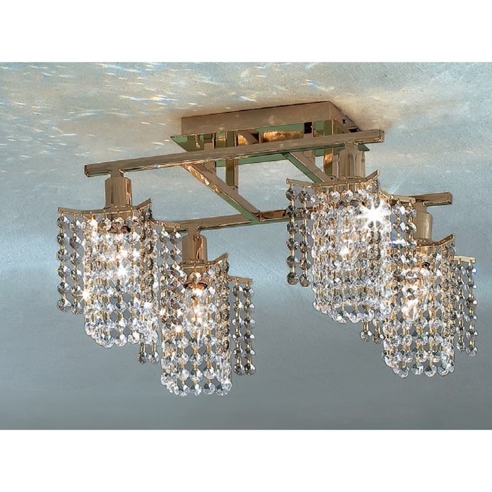 Люстра CL323241 "Лекс" 4x60W E14 зол./дымч. 39x34x27 см