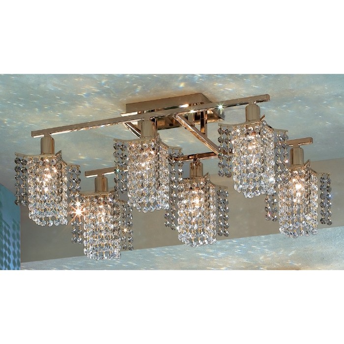 Люстра CL323261 "Лекс" 6x60W E14 зол./дымч. 60x38x27 см