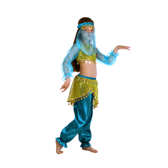 Карнавальный костюм "Алсу. Морская волна", повязка, топ с рукавами, штаны, р-р 28, рост 98-104 см