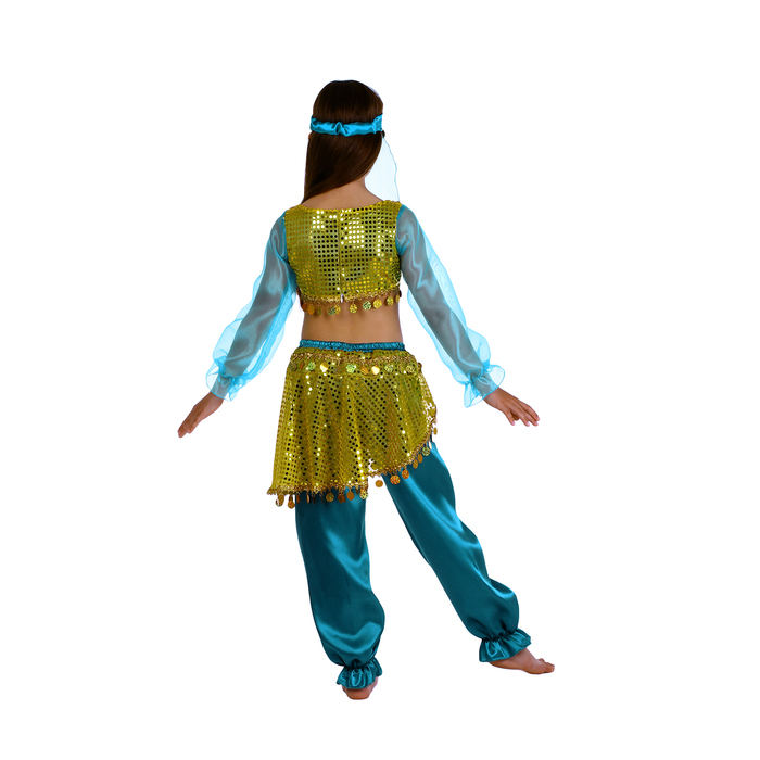 Карнавальный костюм "Алсу. Морская волна", повязка, топ с рукавами, штаны, р-р 28, рост 98-104 см