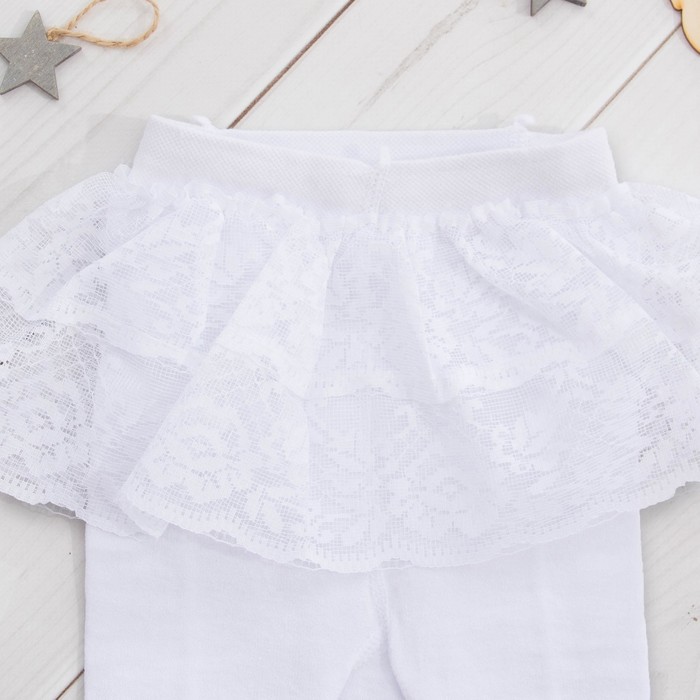 Колготки для девочки с ажурной юбочкой К7-2 цвет белый, рост 80-86