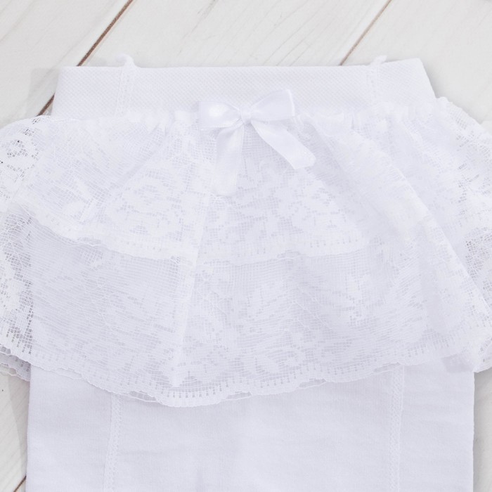 Колготки для девочки с ажурной юбочкой К7-2 цвет белый, рост 80-86