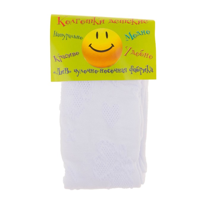 Колготки для девочки ажурные "Розы" АЖ2 цвет белый, рост 80-86