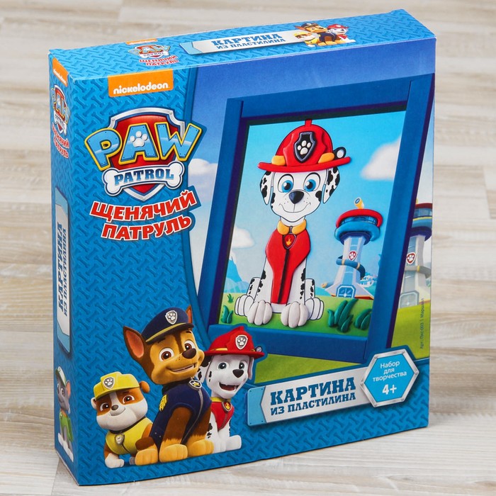 Картина из пластилина "Щенячий патруль "Маршалл"