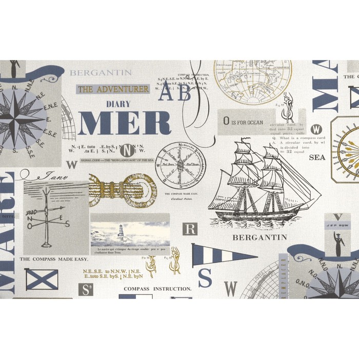 Обои виниловые на флизелине Артекс 10019-05 "Корабли" синяя надпись на темно-сером 1,06х10 м   29046