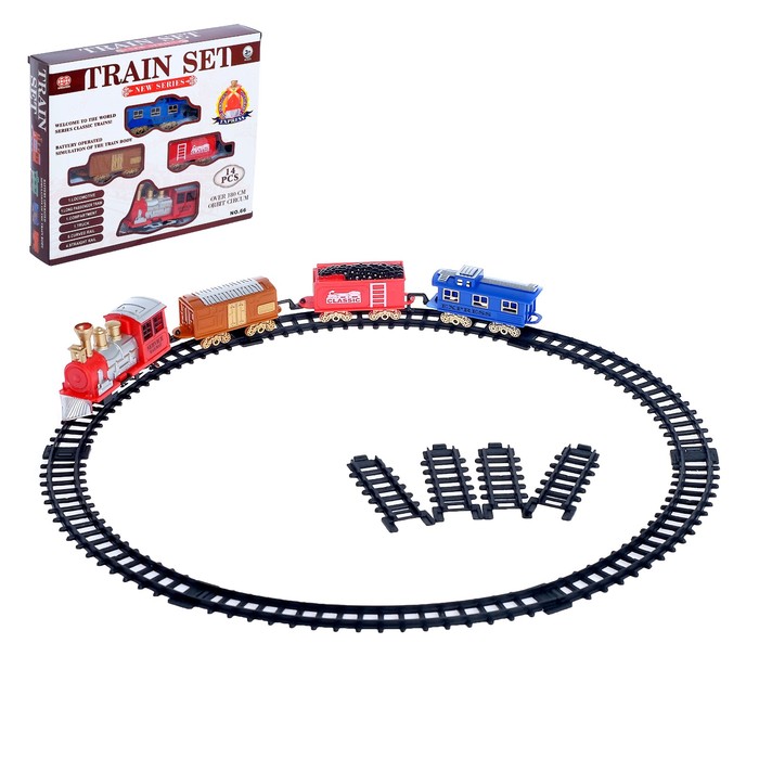 Железная дорога "Грузовой локомотив", работает от батареек