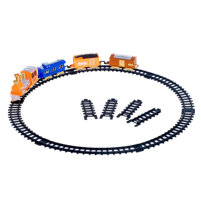 Железная дорога "Грузовой локомотив", работает от батареек