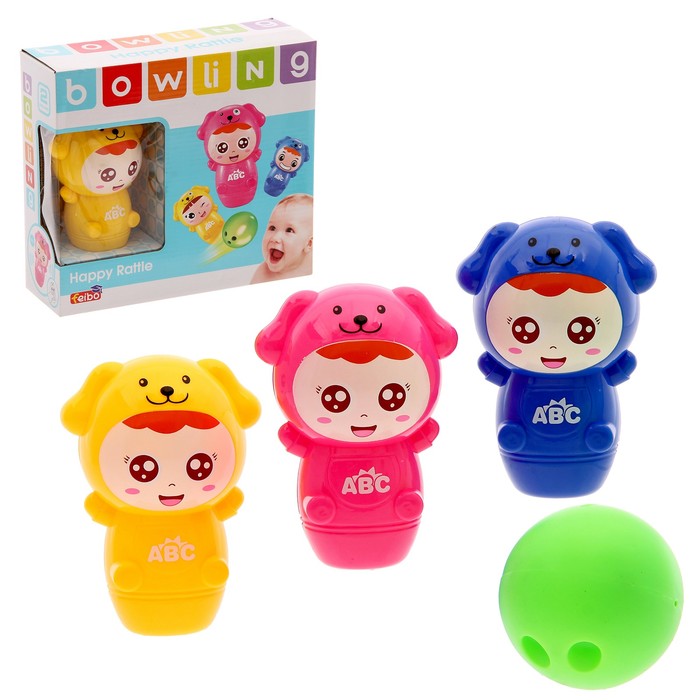 Набор для боулинга "ABC", 3 кегли (высота 12,5 см), 1 шар