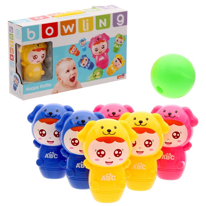 Набор для боулинга "Малыши", 6 кеглей (высота 12,5 см), 1 шар