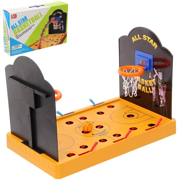 Настольный баскетбол "Высшая лига", с элекронным подсчетом очков, 2 игрока, световые и звуковые эффекты, работает от батареек