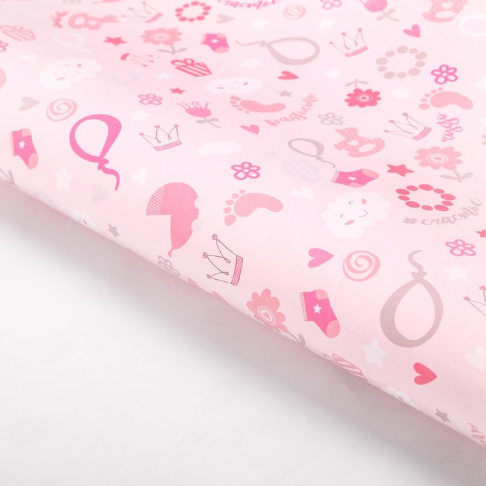 Бумага упаковочная глянцевая "Маленькая принцесса", 70 х 100 см