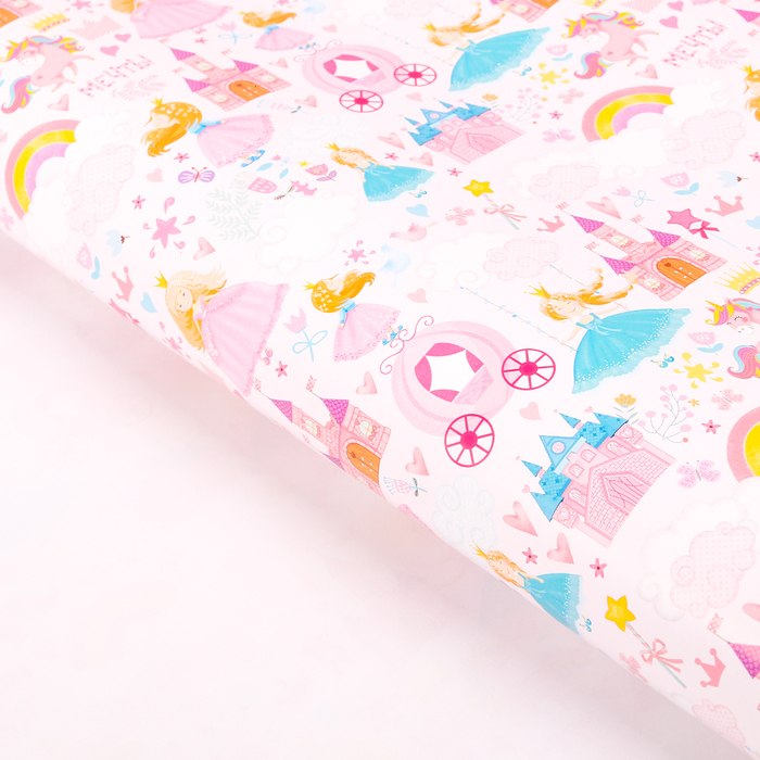 Бумага упаковочная глянцевая "Замок принцессы", 70 х 100 см