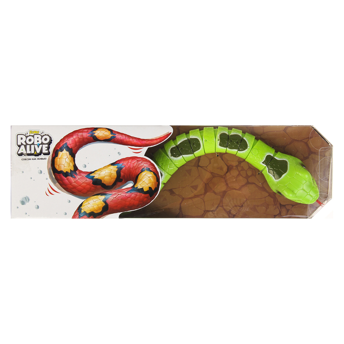 Интерактивная игрушка "Робо-змея" зелёная, работает от батареек